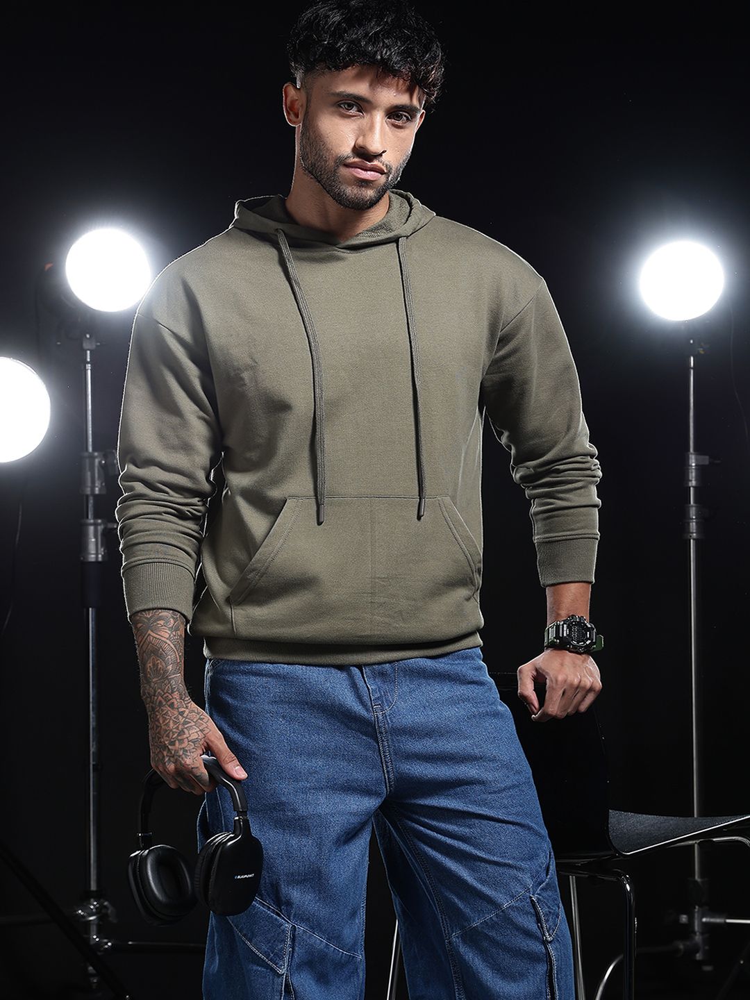 Eszett Men Hooded Oversized Sweatshirt