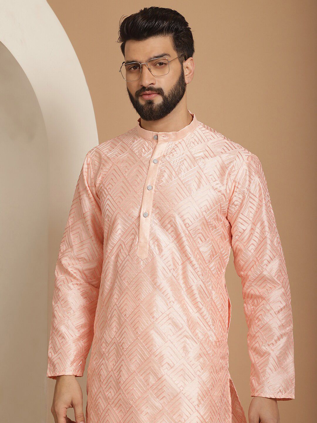 Kurta Lurus Sulam Geometri Anouk dengan Churidar