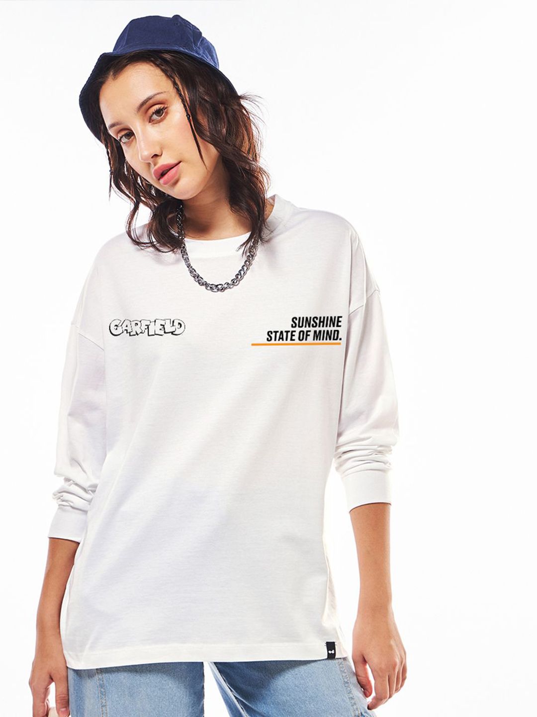 Bewakoof Women Garfield Comic Oversized T-shirt