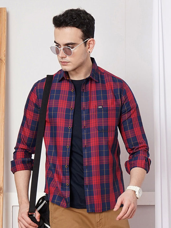 The Indian Garage Co Men Checked Casual Shirt