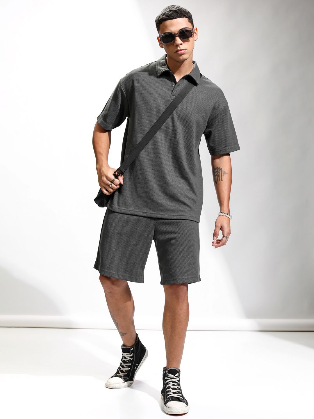 HIGHLANDER Polo Collar Relaxed-Fit T-Shirt & Shorts Co-Ords