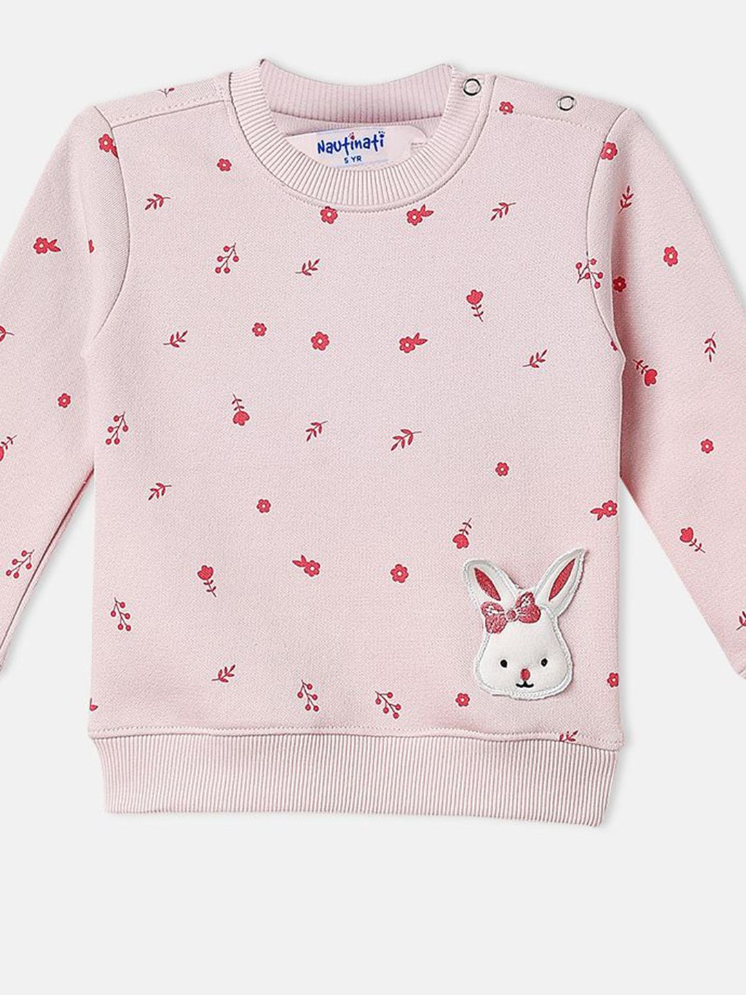 Nauti Nati Infant Girls Cat Applique Sweatshirt and Joggers Fleece Co-Ord Set