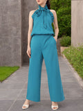 DressBerry Endearing Beauty Halter Neck Ruffle Top & Trousers Co-Ords