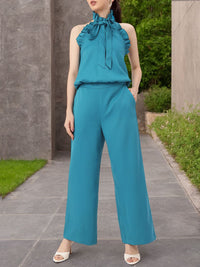 DressBerry Endearing Beauty Halter Neck Ruffle Top & Trousers Co-Ords