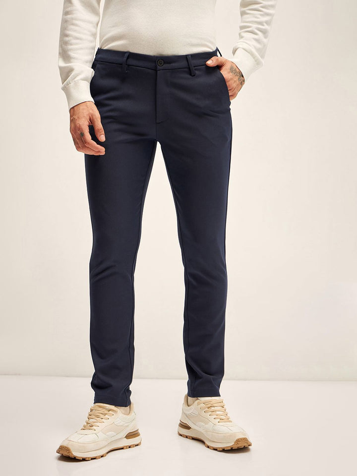 THE BEAR HOUSE Men Slim Fit Chinos Trousers