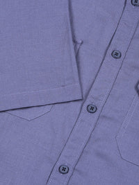 Thomas Scott Men Classic Slim Fit Spread Collar Solid Linen Casual Shirt