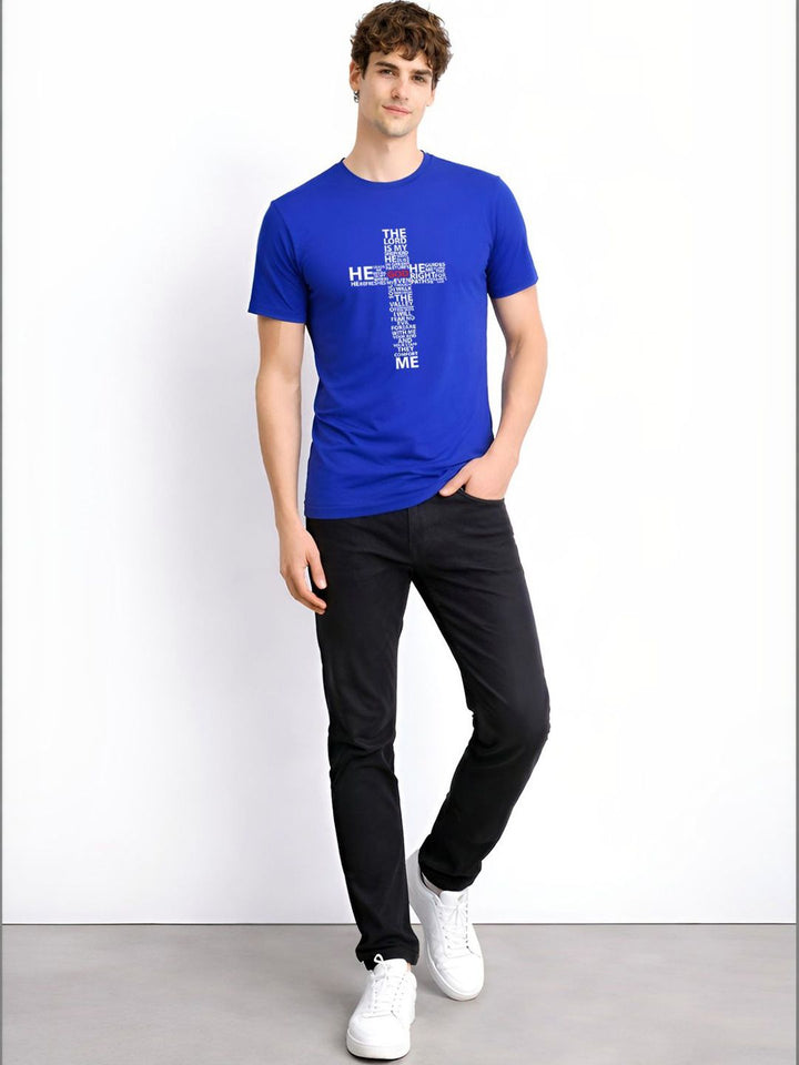 ADRO Cross Typography Printed Round Neck Lengan Pendek Cotton T-shirt