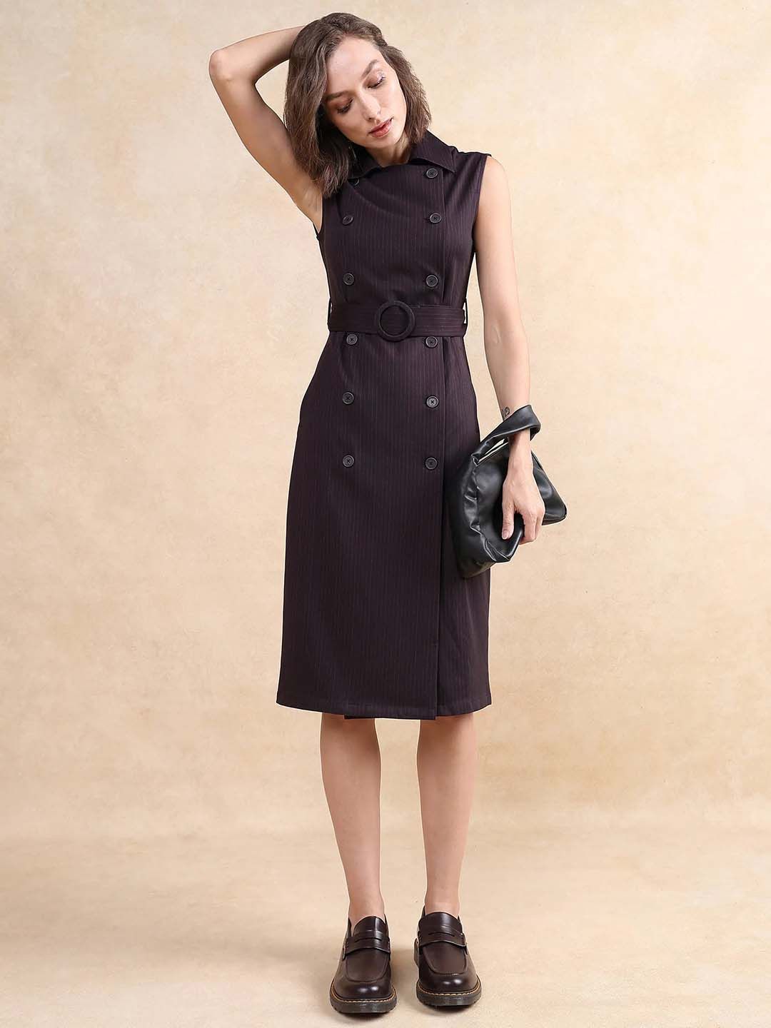 RAREISM Striped Midi Blazer Dresses