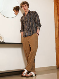 Campus Sutra Men Comfort Fit Multi Striped Spread Collar Cotton Casual Shirt