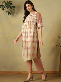 Mamicha Women Printed Pleated Pure Cotton Kurta with Seluar