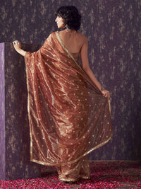 Tikhi Imli Embellished Sequinned  shimmer net saree with sequence embroidery