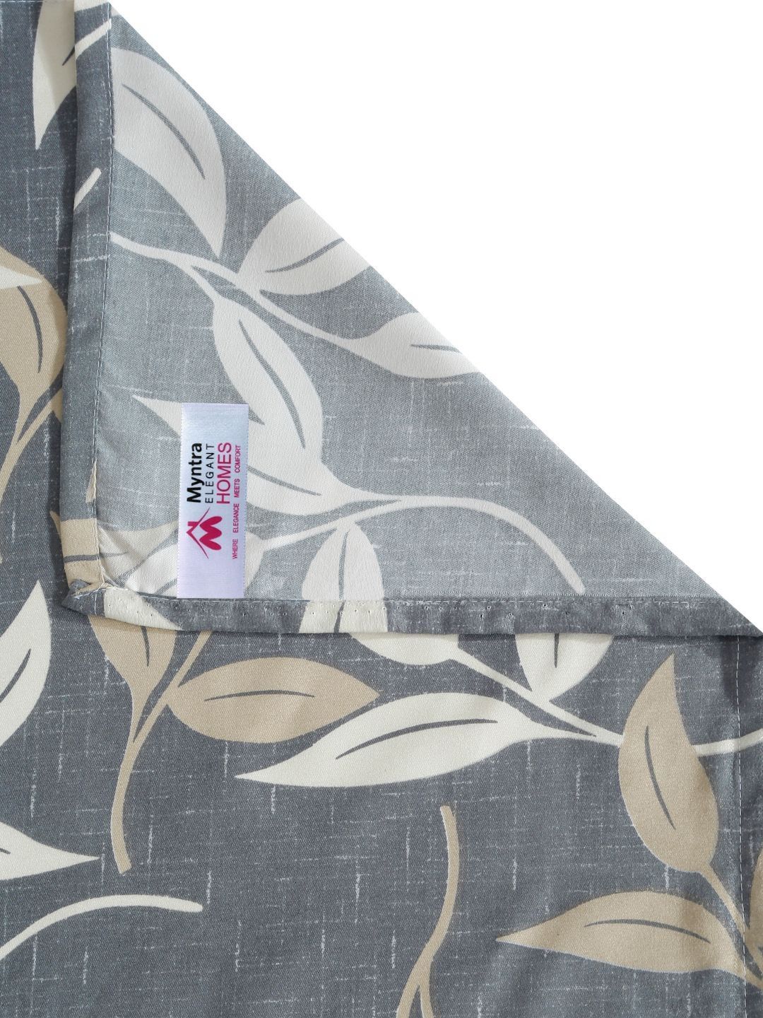 Myntra Elegant Homes Bercetak Bunga Kelabu & Putih Set Cadar King 300 TC 2.50 m x 2.25 m