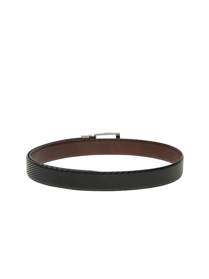 Teakwood Leathers Men Textured Leather Reversible Formal Belt