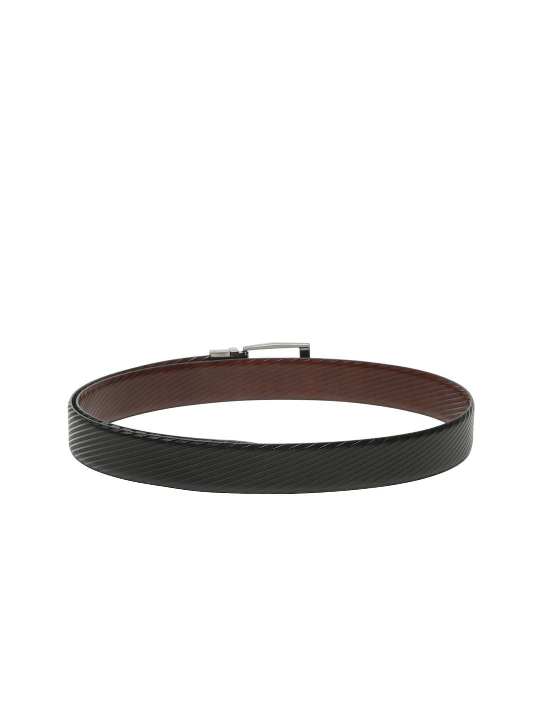 Teakwood Leathers Men Textured Leather Reversible Formal Belt