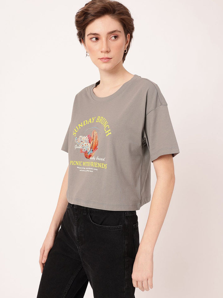 DressBerry Urban Chic Printed Boxy Fit T-shirt
