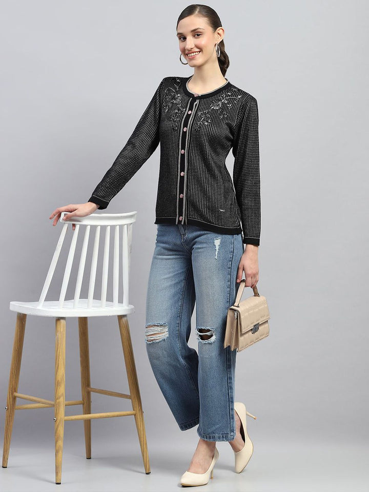 Monte Carlo Women Floral Embroidered Cardigan