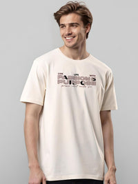 ADRO Men Typography Printed Round Neck Cotton T-shirt