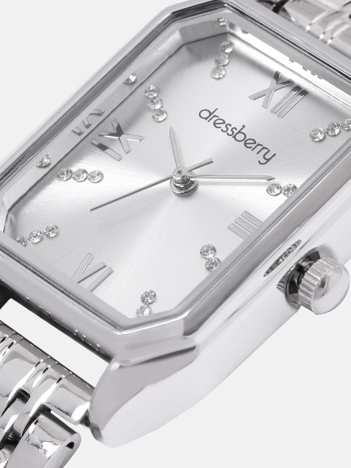 DressBerry Women Embellished Dial & Bracelet Style Straps Analogue Watch UT-A8639-WHT-DB