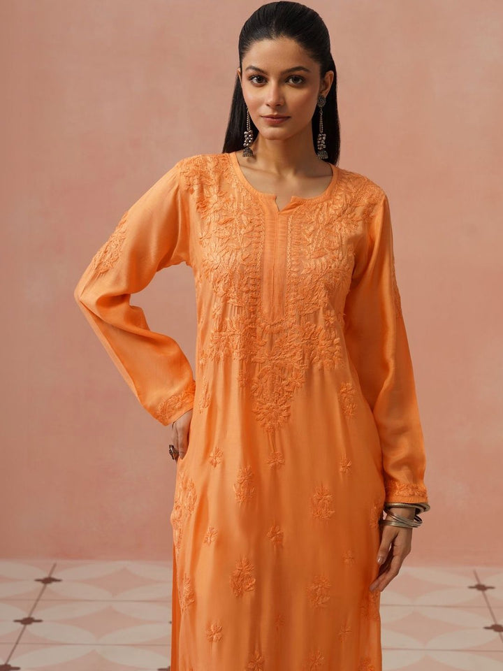 Rumah Wanita Chikankari Sulam Kurta Chikankari