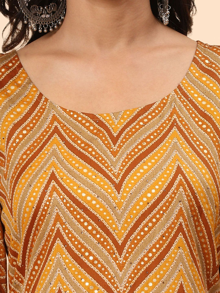 Mamicha Women Printed Regular Pure Cotton Kurta with Palazzos & With Dupatta