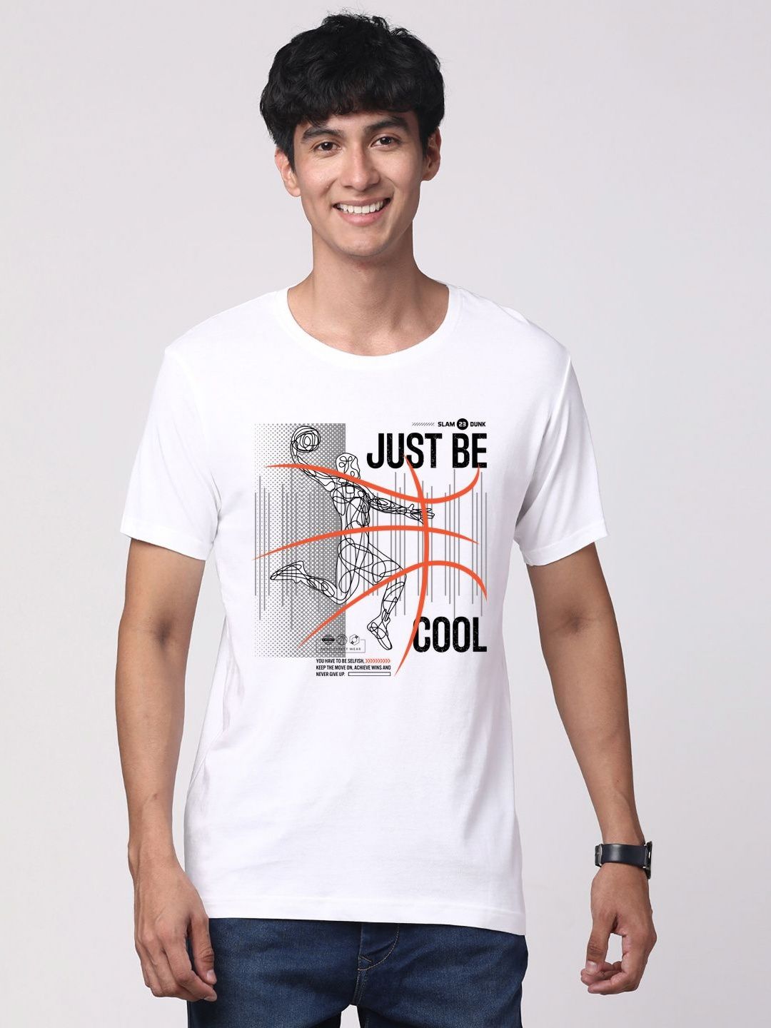 Pek ADRO Lelaki dengan 3 T-shirt Kapas Leher Bulat Bercetak Grafik