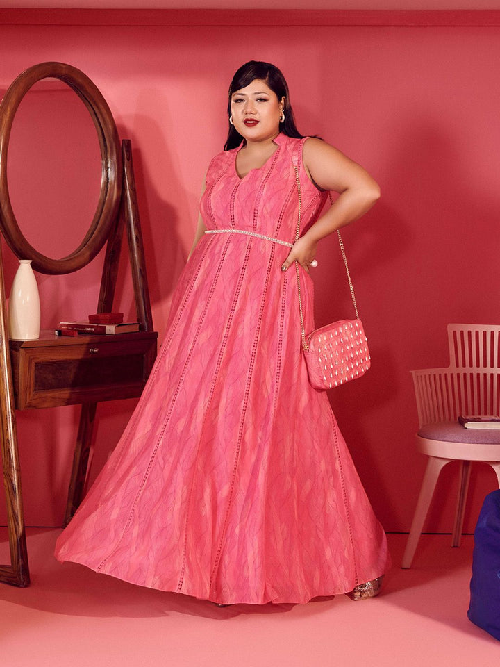Pakaian Mamicha Cobweb Wanita Bercetak Georgette Maxi