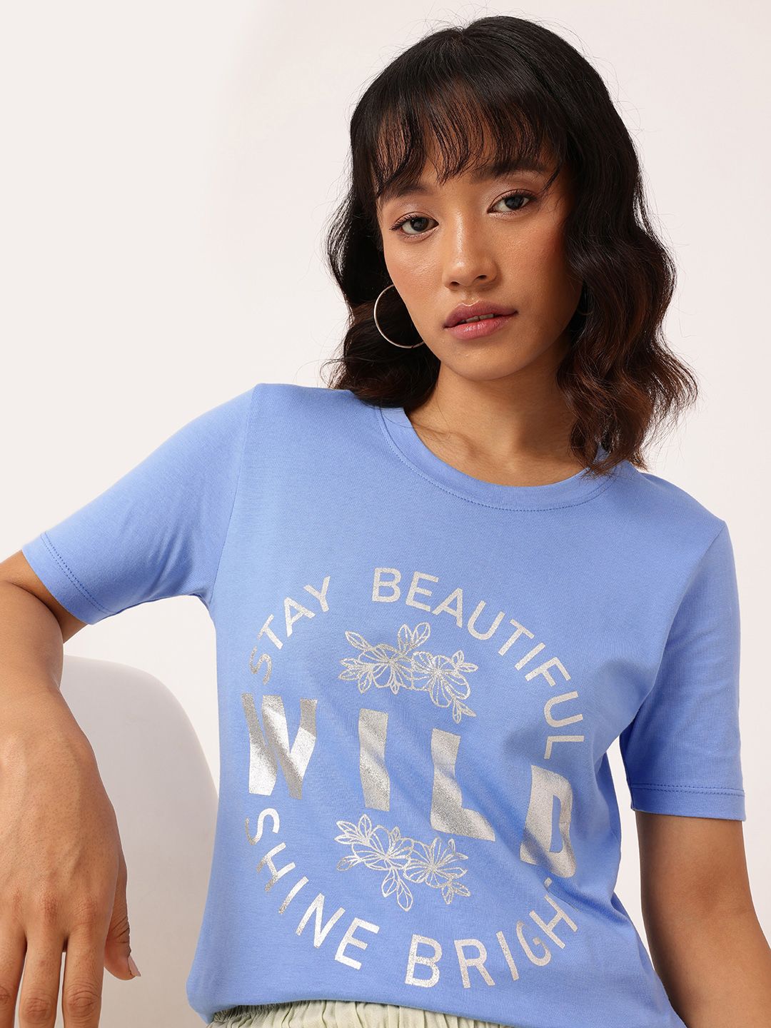 DressBerry Urban Wild Typography Printed Casual T-shirt