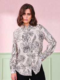 AND Floral Print Shirt Style Top