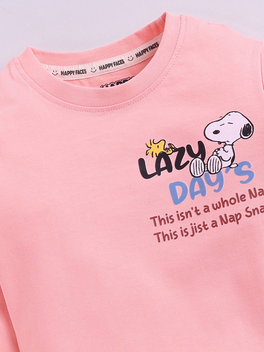 Happy Faces Kids Girls Snoopy Printed Pure Cotton T-Shirt