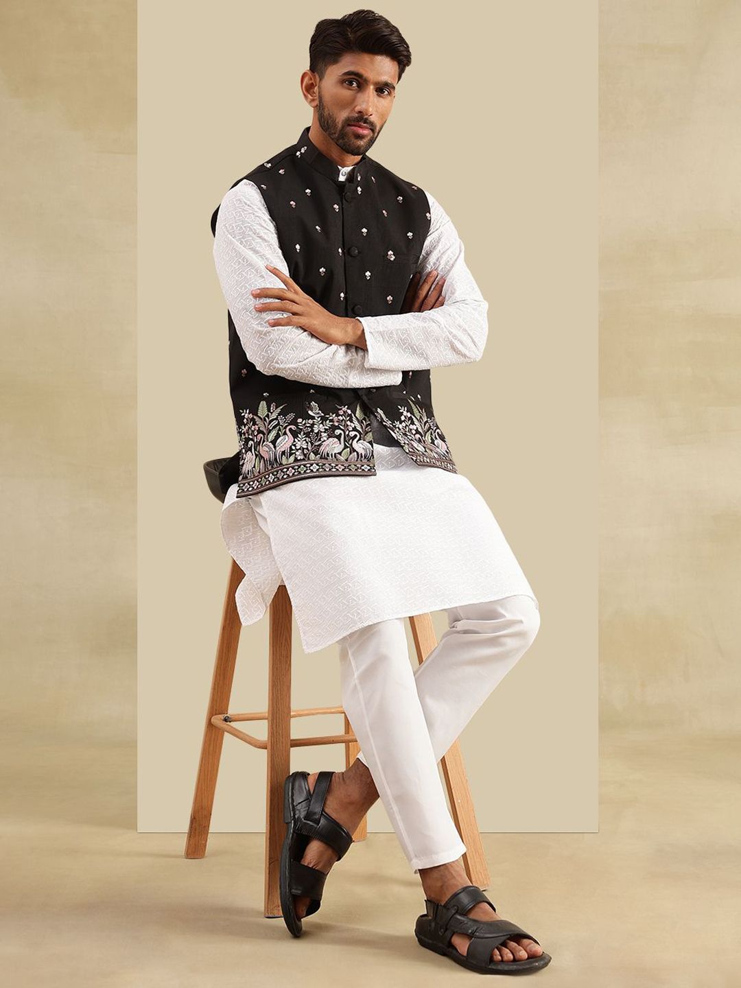 SOJANYA Jaket Nehru Sulam Lelaki