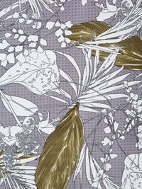 Aura Grey Floral Cotton 300 TC King Fine Bedsheet dengan 2 Sarung Bantal-106 x 106 inci