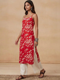 Rumah Wanita Chikankari Floral Printed Chikankari Floral Kurta