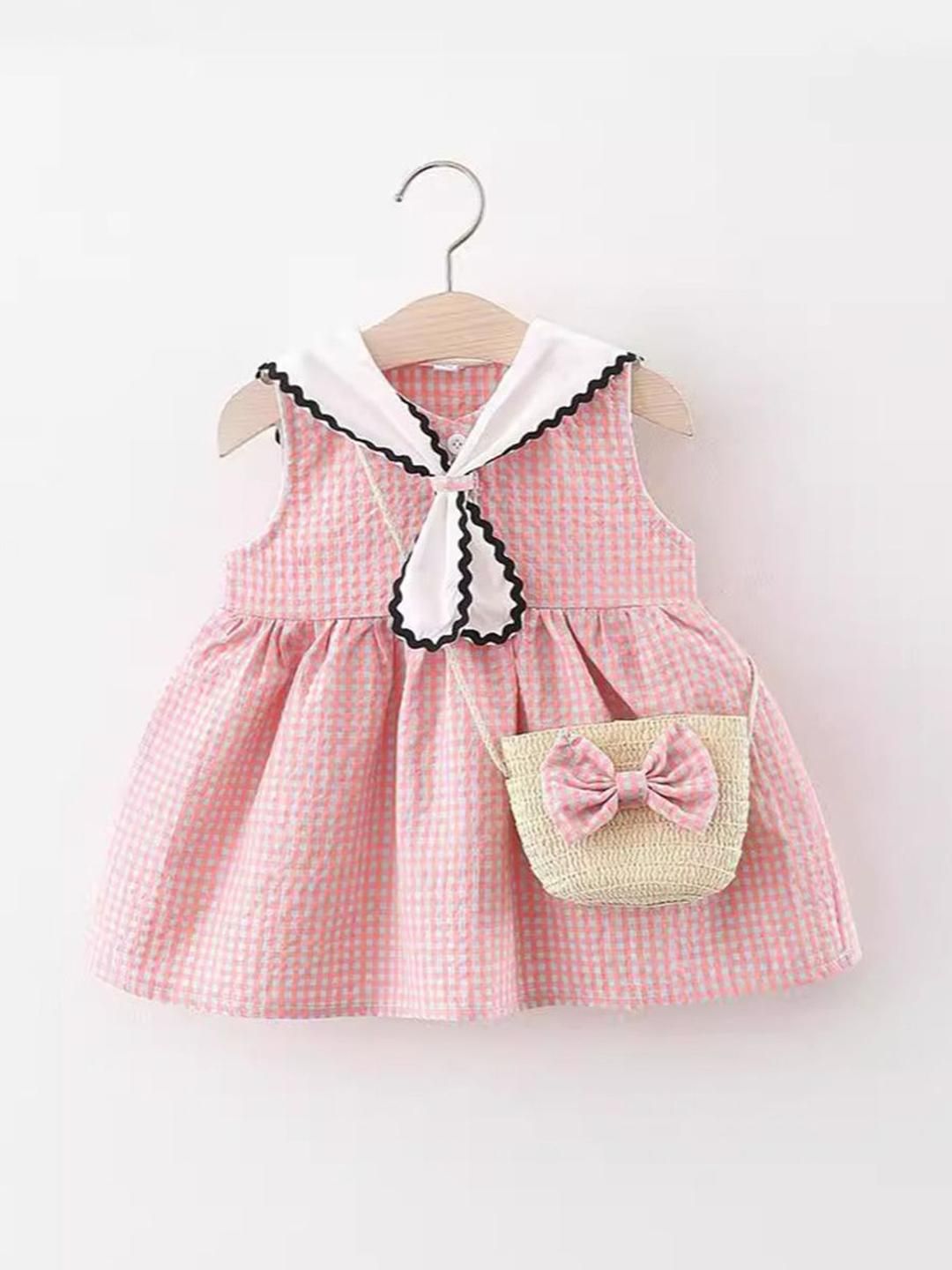 YK Checked Fit & Flare Dress