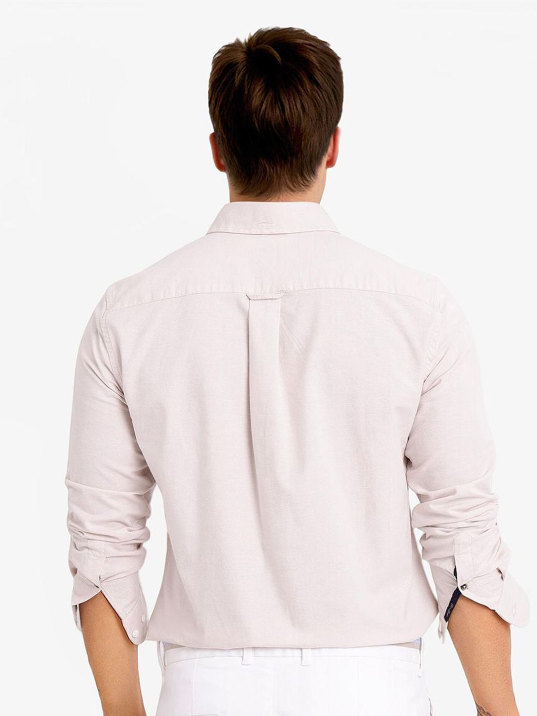 RARE RABBIT Men Comfort Spread Collar Solid Cotton Formal Shirt