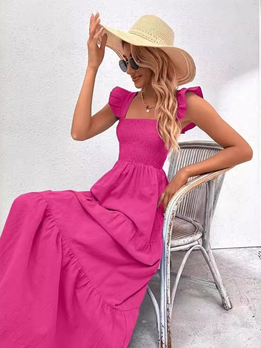 DressBerry Women Solid  Maxi Dress