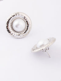 VOGUE PANASH Stainless Steel 18K Gold-Plated Pearls Beaded Circular Shape Studs