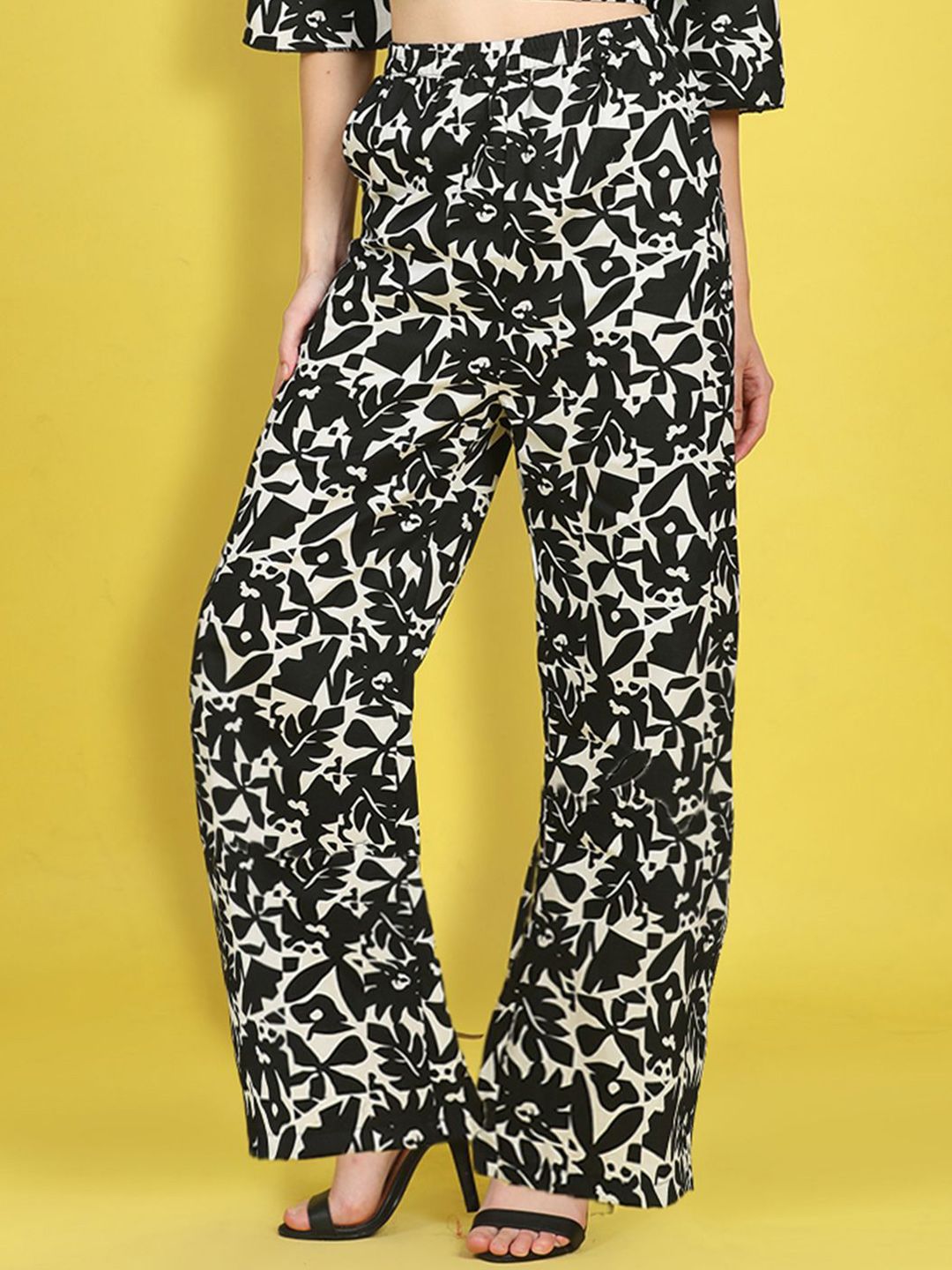 Cutiekins Girls Floral Printed Knitted Palazzos