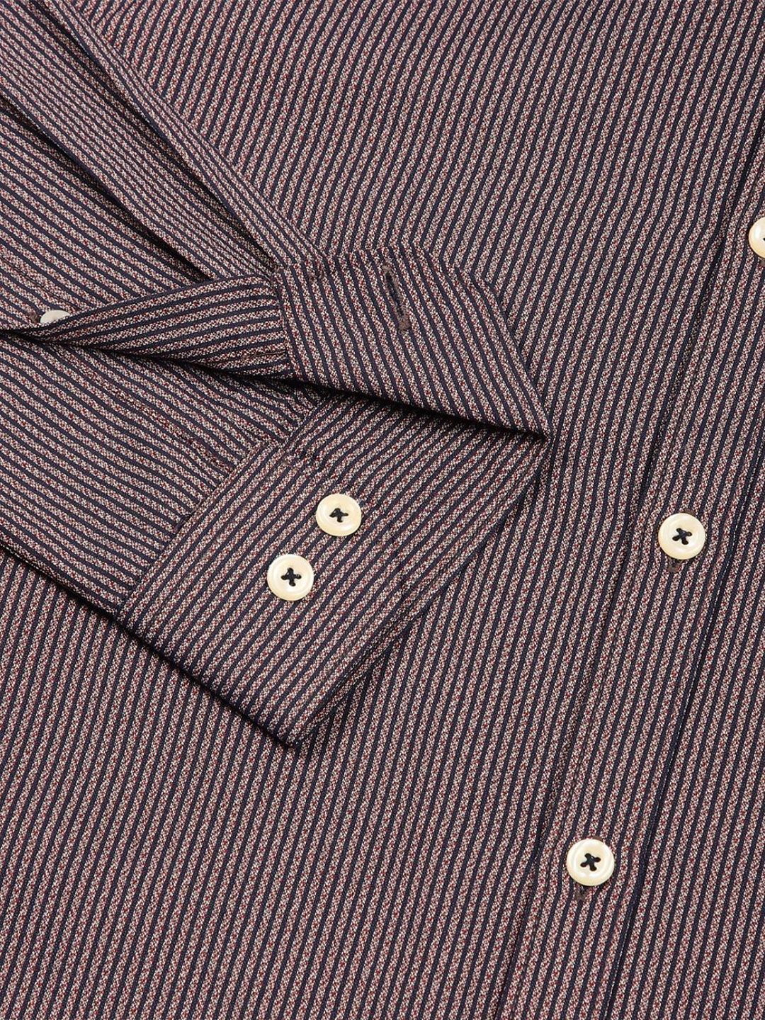 Thomas Scott Men Smart Spread Collar Pinstripes Striped Cotton Formal Shirt