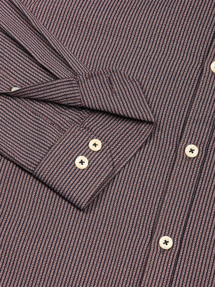 Thomas Scott Men Smart Spread Collar Pinstripes Striped Cotton Formal Shirt