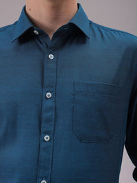 The Indian Garage Co. X Luxe Men Cutaway Collar Solid Slim Fit Formal Shirt