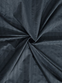 KLOTTHE Black Solid Striped Flat 300TC King Bedsheet with 2 Pillow Covers-225X150 cm