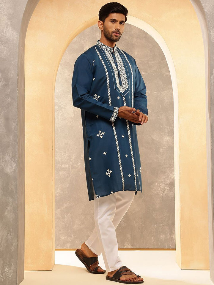 Anouk Men Floral Embroidered Kurta with Pyjama