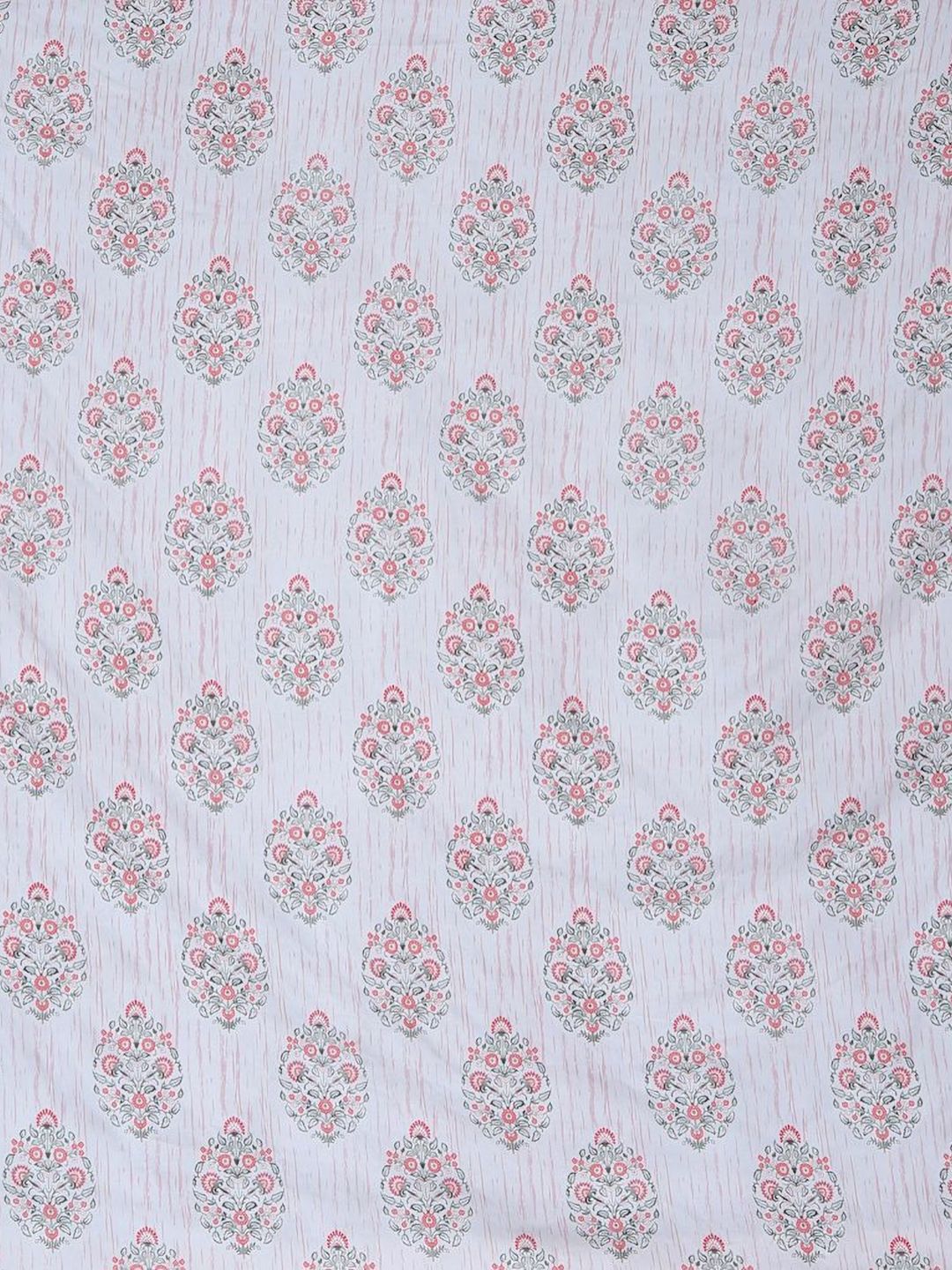 Myntra Elegant Homes Kapas Bunga Putih 300 TC Dilengkapi Cadar King Halus dengan 2 Sarung Bantal-106 x 106 inci