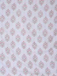 Myntra Elegant Homes Kapas Bunga Putih 300 TC Dilengkapi Cadar King Halus dengan 2 Sarung Bantal-106 x 106 inci