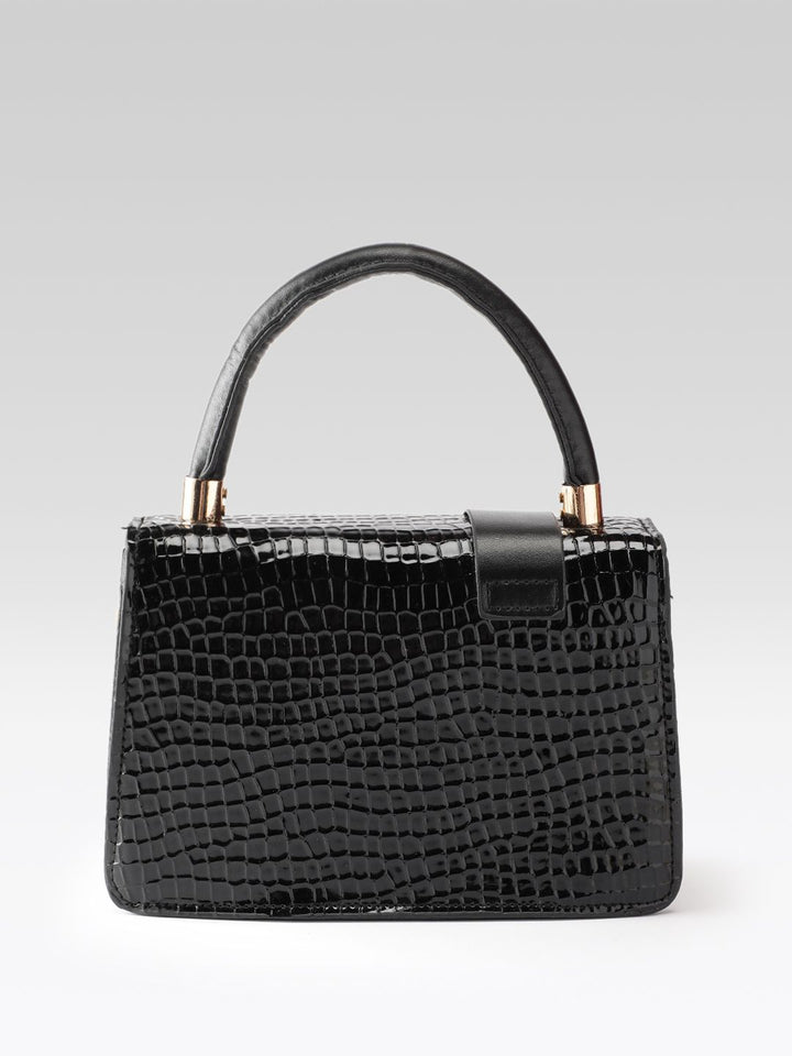 DressBerry Textured Structured Satchel with Belt Detail