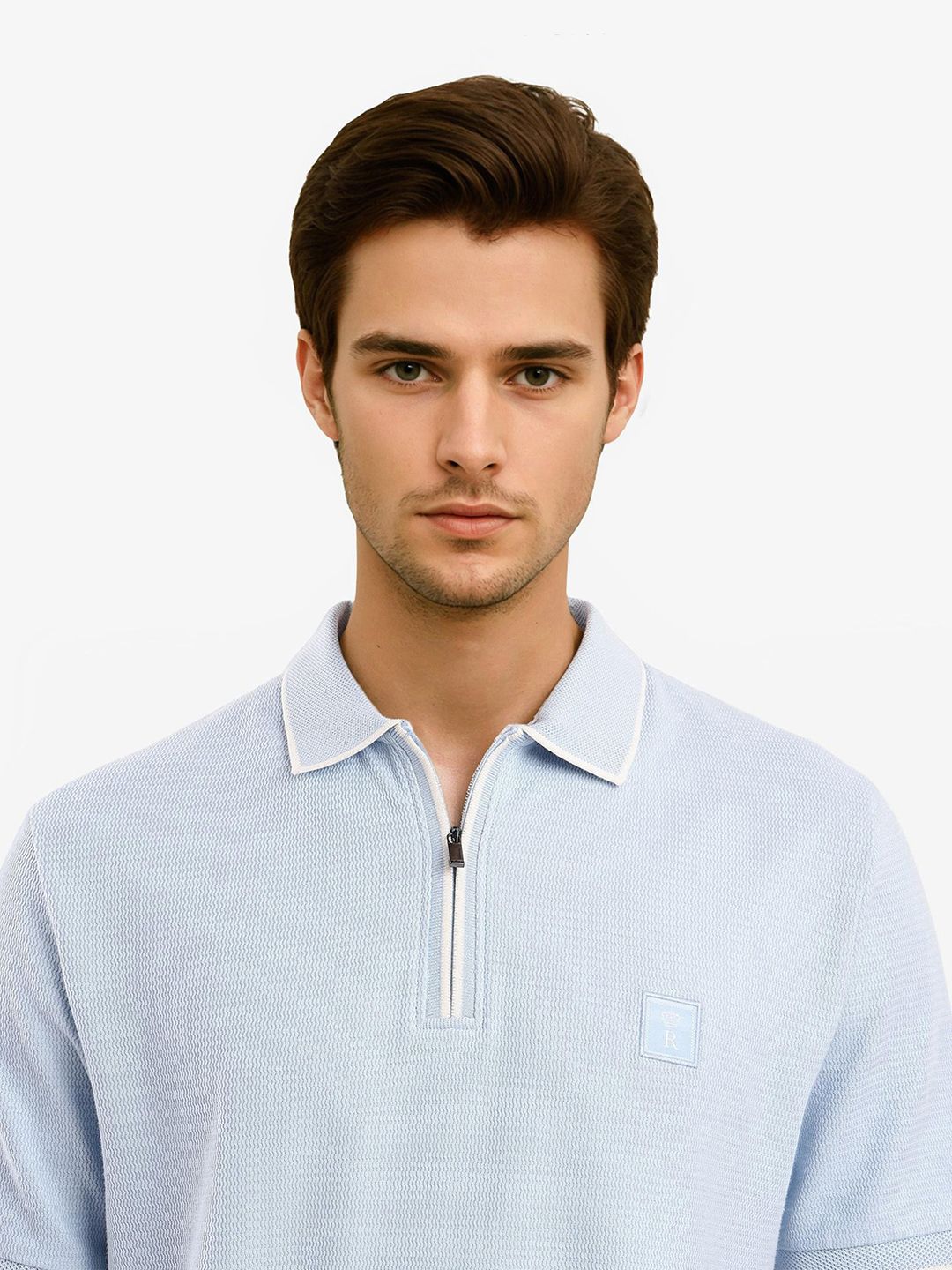 RARE RABBIT Men Solid Polo Collar Cotton T-shirt