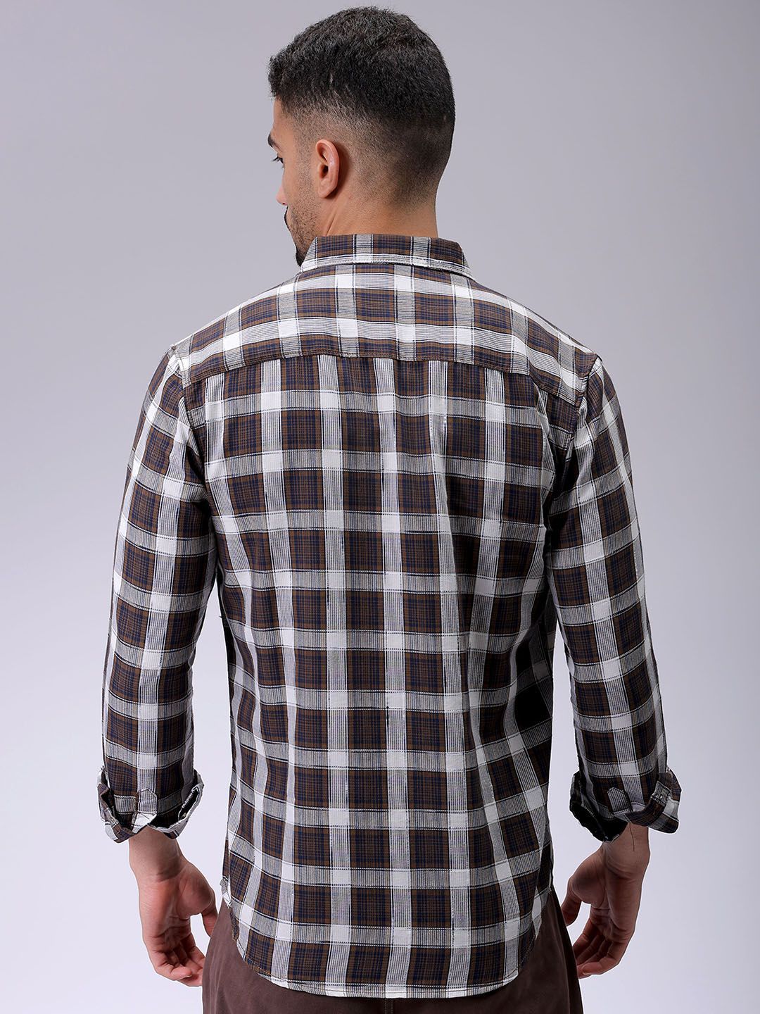 The Indian Garage Co Men Slim Fit Checked Casual Shirt