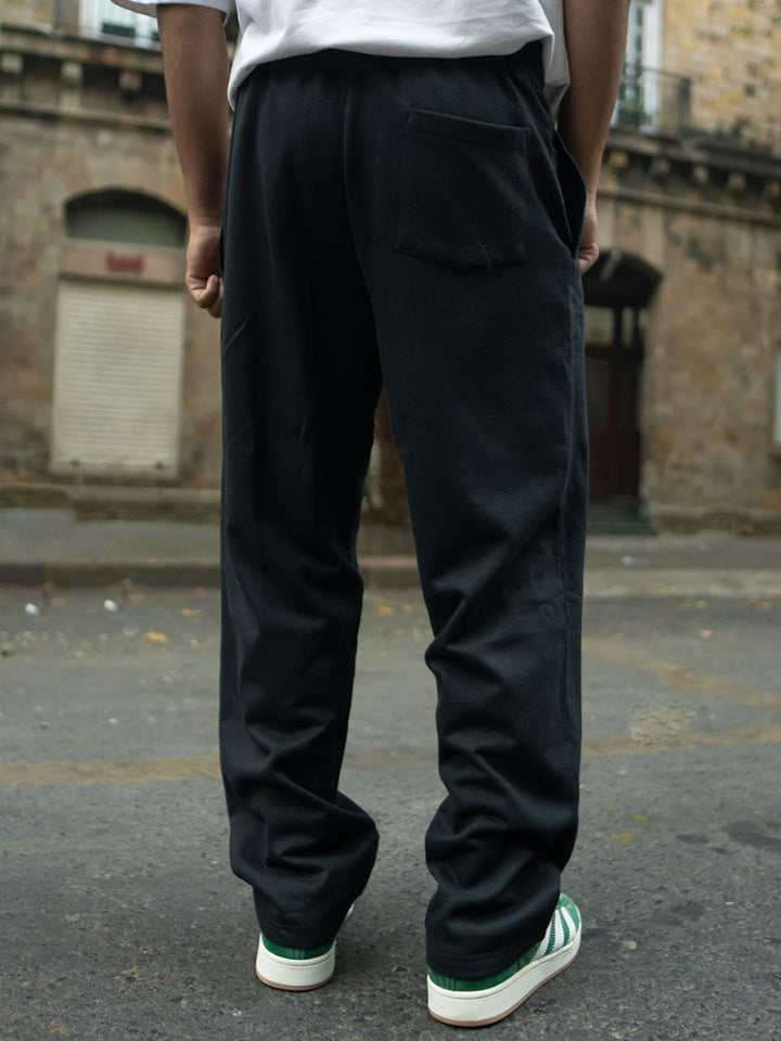 Powerlook Men Black Printed Baggy Trackpant