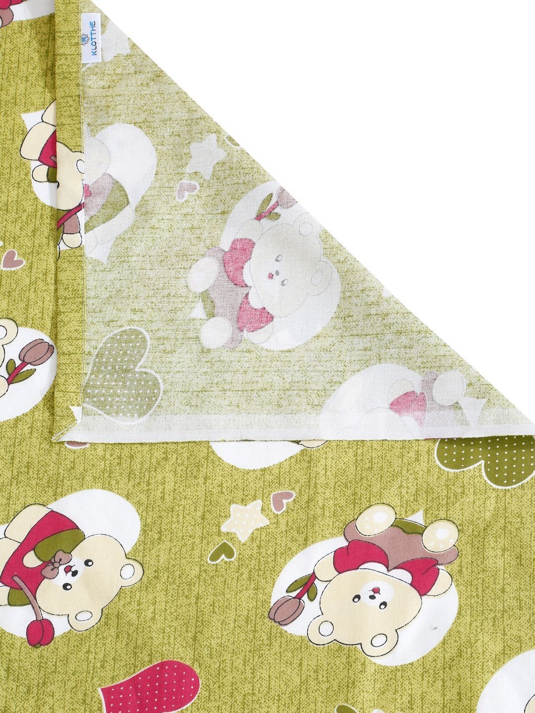 KLOTTHE Green Conversational Pure Cotton 400 TC Single Cadar Superfine dengan Sarung Bantal-89 x 59 inci
