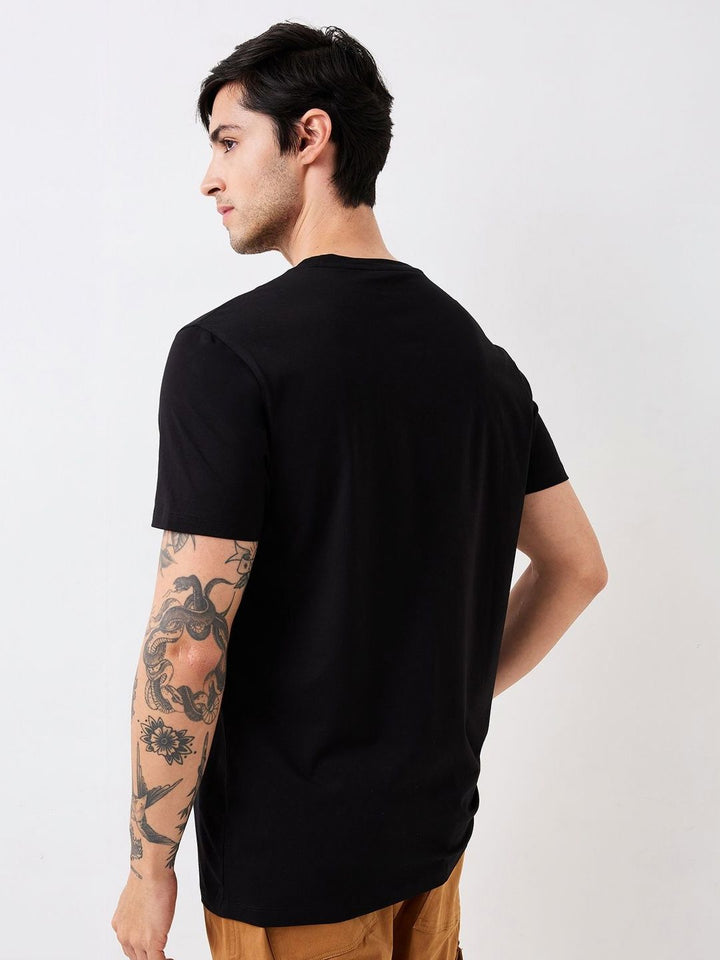 SPYKAR Men Graphic Printed Round Neck Cotton Slim Fit T-shirt